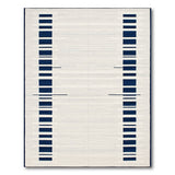 Navy and Cream Striped Area Rug
