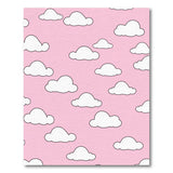 Cute Cartoon Clouds on Pink Area Rug