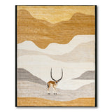 Oryx Silhouette Desert Mountains Rug