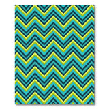 Teal Navy Zigzag Geometric Area Rug