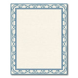 Beige Area Rug with Ornate Blue Knot Border