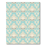 Floral Vintage Teal Damask Floral Vintage Area Rug