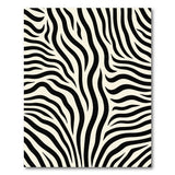 ODIKA Washable Zebra Print Area Rug - Low Pile Non-Slip Modern Animal Print Carpet