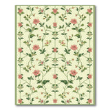Vintage Pink Peony Vine Area Rug