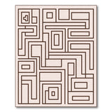 Geometric Modern Beige and Neutral Beige Geometric Maze Area Rug