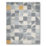 Abstract Geometric Modern Area Rug in Grey Yellow