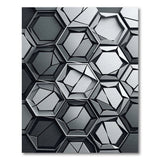 Modern Grey Fractured Hexagon Area Rug