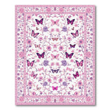 Pink Butterfly Floral Vintage Pink Area Rug