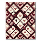 Pink Hearts Arrows Geometric Area Rug