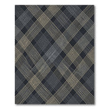 Charcoal Grey Plaid Geometric Area Rug