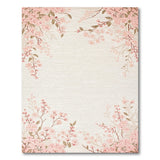ODIKA Washable Pink Cherry Blossom Floral Area Rug - Low Pile Non-Slip Pet & Kid Friendly