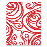 Bold Red Swirling Rose Area Rug