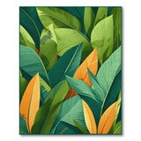 ODIKA Tropical Leaf Washable Area Rug - Modern Botanical Low Pile Non-Slip Carpet