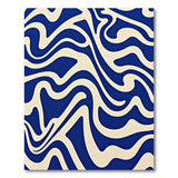 Wavy Navy Abstract Area Rug