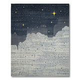Golden Stars Night Sky Clouds Area Rug