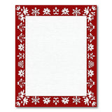 Festive Red Poinsettia Snowflake Border Rug