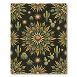 Southwestern Cactus Mandala Area Rug