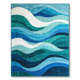Blue Teal Wavy Layers Area Rug