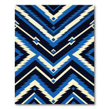 Navy Blue Zigzag Southwestern Area Rug