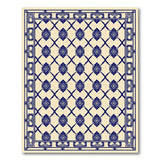 Blue and Teal Navy Blue Geometric Diamond Lattice Area Rug