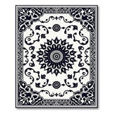Black and White Traditional Persian Black White Persian Mandala Area Rug