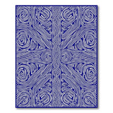 Navy Blue Intricate Swirl Geometric Rug