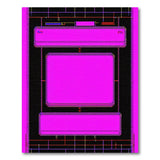 Vibrant Pink Geometric Bordered Area Rug