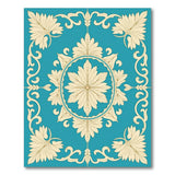 Blue and Teal Teal Persian Floral Medallion Rug
