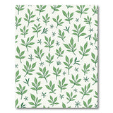 Green Botanical Leaf Pattern Area Rug