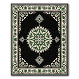 Traditional Persian Green Elegant Green Persian Medallion Area Rug