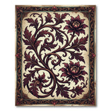 Ornate Maroon Floral Vintage Area Rug