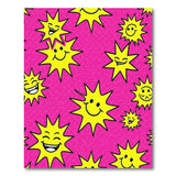 Cheerful Smiley Suns Pink Area Rug