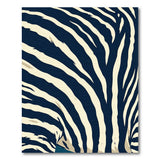 Navy Zebra Print Boho Area Rug
