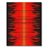 Fiery Red Black Geometric Area Rug
