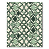 Lush Green Geometric Diamond Trellis Rug