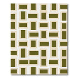Olive Green Framed Geometric Area Rug