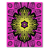 Vibrant Pink Mandala Sunburst Area Rug