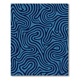 Wavy Navy Blue Abstract Area Rug
