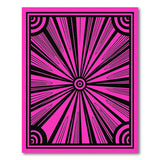 Pink Black Sunburst Geometric Area Rug