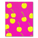 Vibrant Yellow Cherries Pink Area Rug