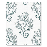 Teal Floral Vine Swirl Area Rug