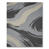 Abstract Grey Wave Brushstroke Area Rug