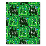Playful Green Cartoon Monster Area Rug