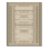 Textured Beige Woven Geometric Area Rug