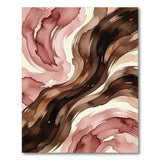 Swirling Abstract Brown and Pink Area Rug