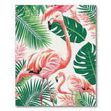 ODIKA Tropical Pink Flamingo Washable Rug - Non-Slip Low Pile Area Rug
