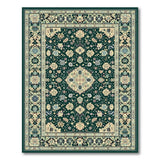 Dark Green Persian Medallion Area Rug