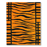 Bold Orange Tiger Stripe Geometric Area Rug