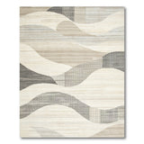 Modern Wavy Abstract Beige Area Rug