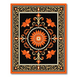 Orange Vibrant Orange Medallion Persian Area Rug
